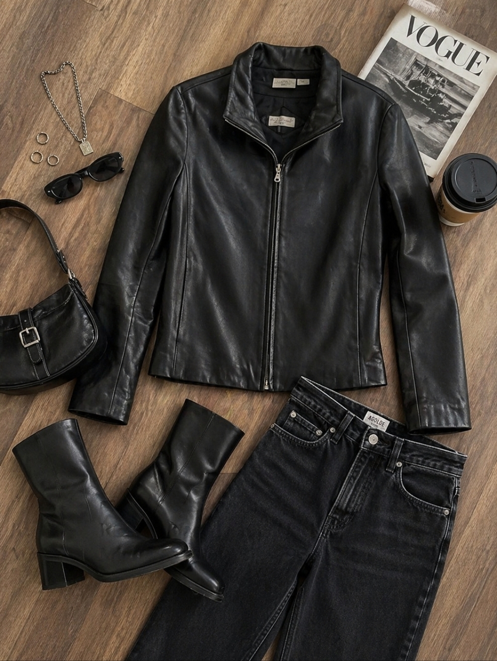 Ricardo Black Leather Jacket | Minimalist Moto Biker 90s Y2K Streetwear